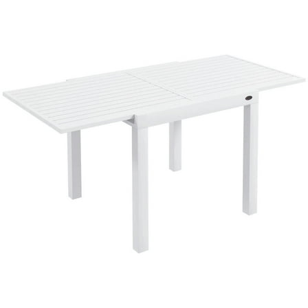 YYAo Outdoor Entertaining Tables,Patio Dining Table,Expandable Patio Table, Outdoor Dining Table for 4-6 with Aluminum Frame, White