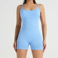 thumbnail image 5 of FUNUONY Jumpsuits for Women Backless Scrunch Strappy One Piece Workout Jumpsuit Tummy Control V Back Yoga Romper Summer Women Yoga Jumpsuit Workout Vest Jumpsuit Light Blue Xs, 5 of 5
