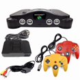 thumbnail image 1 of Nintendo 64 - N64 Video Game Console System with 2 Pack Retrofam N64 Controller Yellow & Red (Refurbished), 1 of 6