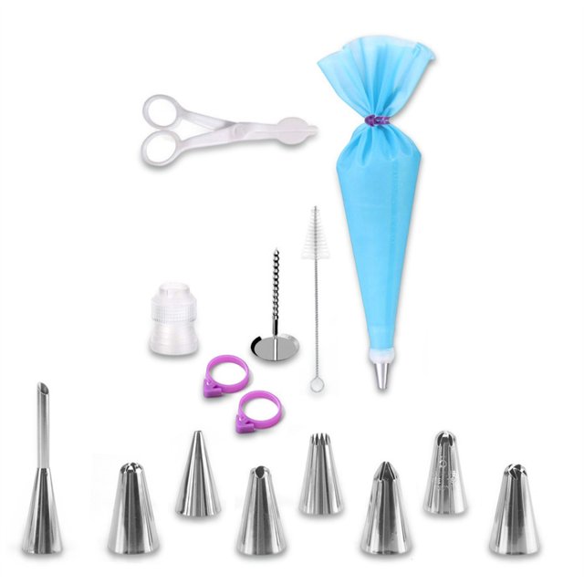Naiovety 15 piezas de puntas de tubería bolsa de crema pastelera adultos fiesta pastel postre arte decoración hogar Chef glaseado herramientas hogar Cocina y Comedor Naiovety HA010038-00