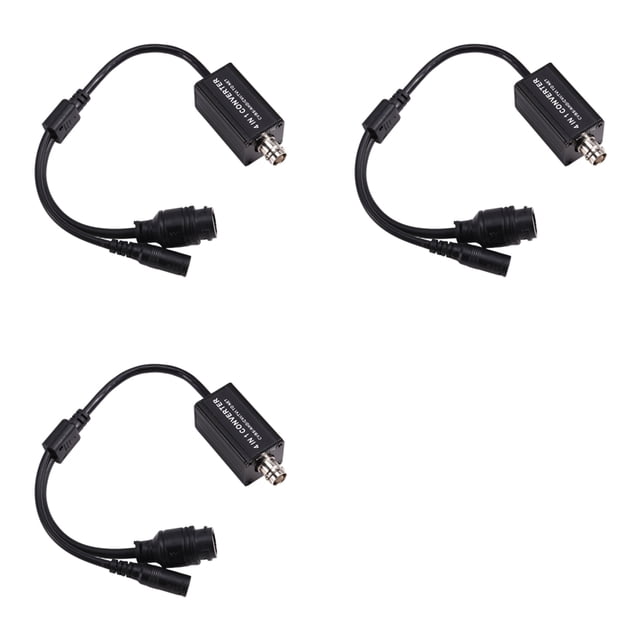 3X Convertidor de Señal 4 en 1 AHD/TVI/CVI/CVBS 720P/1080P con Entrada BNC y Salida RJ45, Adaptador 265 RTSP para Cámaras de Seguridad CCTV.