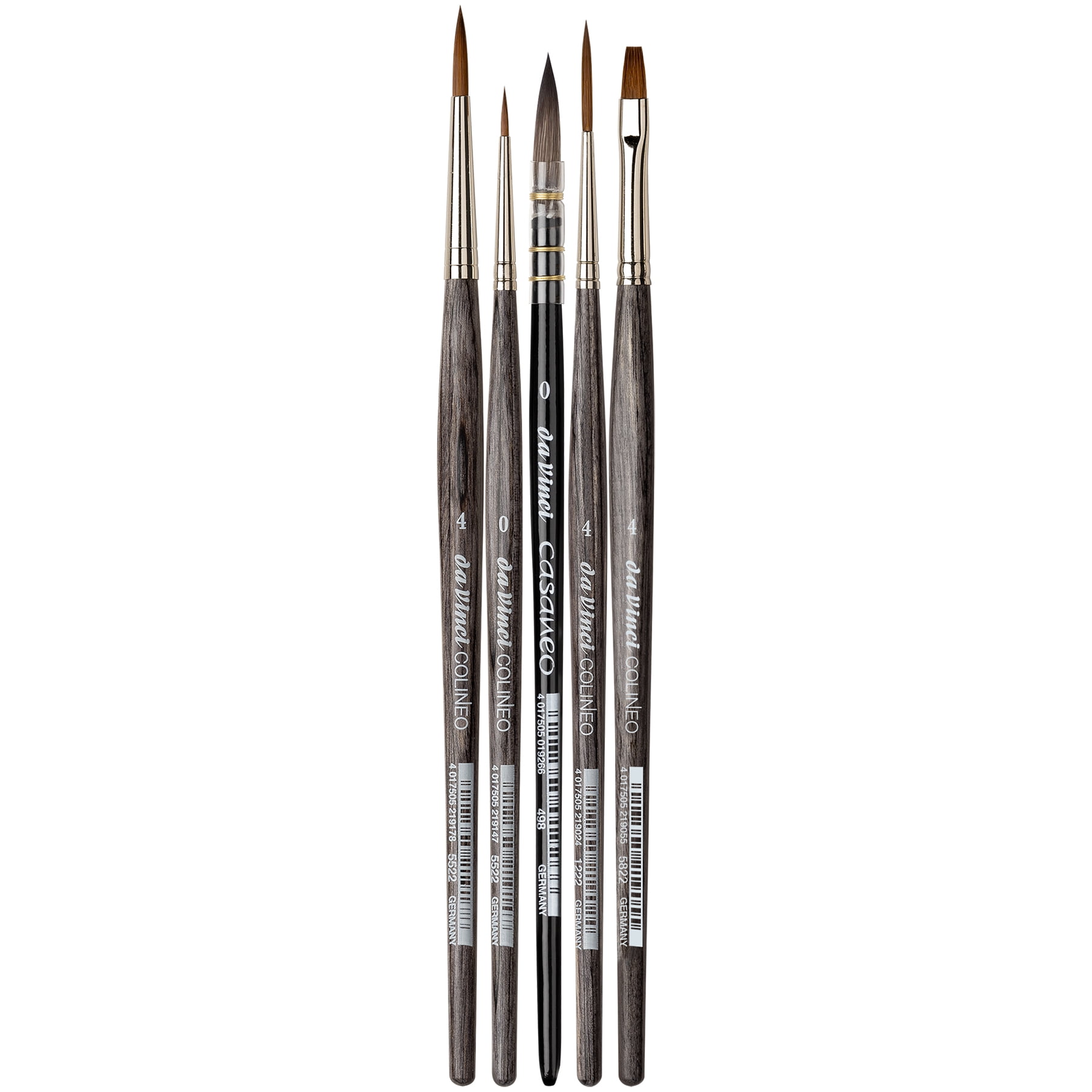 da Vinci Artist Signature Collection by Frau Von Bommel, Boho Watercolor Brushes, Assorted, 5 Brush Set