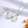 thumbnail image 5 of Oval-Shaped Opal Heart Locket Necklace for Women: Sterling Silver Picture Locket Jewelry, 5 of 7