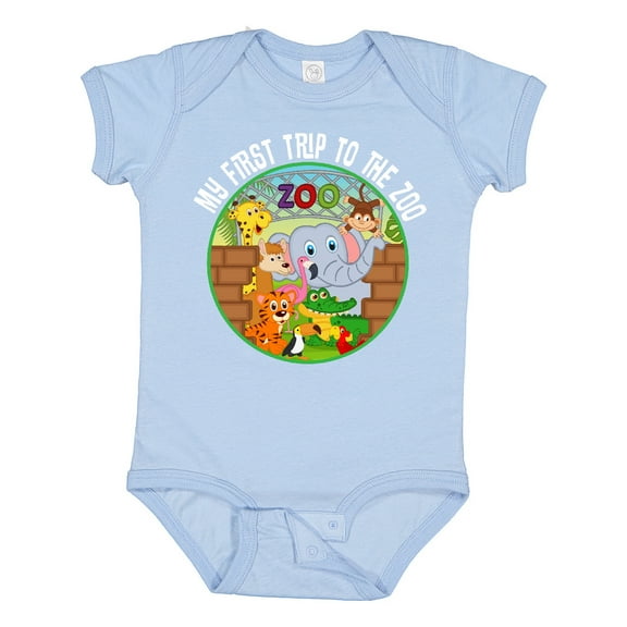 Inktastic 1st Trip to Zoo Animals Boys or Girls Baby Bodysuit
