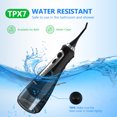 thumbnail image 3 of Sejoy hilo dental de agua inalámbrico, irrigador bucal dental portátil, limpiador de dientes de agua impermeable recargable con 8 puntas de chorro, 230 ml para el hogar y los viajes SEJOY C91-BLA, 3 of 7