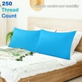 thumbnail image 2 of PiccoCasa 2 Pack Egyptian Cotton Pillowcases with Zipper Clourse Standard Blue, 2 of 7