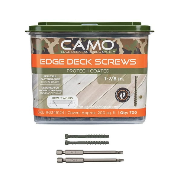CAMO 0345124 Edge Deck Screws, Hidden Fastening, 1-7/8", ProTech Coated 700 ct