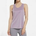 thumbnail image 2 of Wyobmus Stretchy Workout Tank Tops for Women Quick Dry Sleeveless Loose Fit Gym Running Tunic Shirts Purple, 2 of 5
