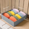 thumbnail image 5 of Gray - Drawer Organizer, Set of 2 Foldable 6 Compartment Lingerie Storage Boxes, Nonwoven Bra Storage Bags, Home Drawer Storage, 5 of 5