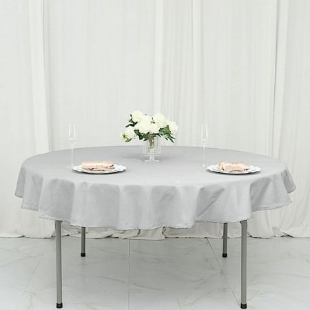 

BalsaCircle 70 Round Polyester Tablecloths Wedding Silver