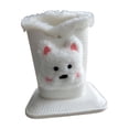 thumbnail image 2 of Soporte para gafas con forro de felpa suave para baño, hogar, oficina y escritorio. Cachorro blanco, 2 of 5
