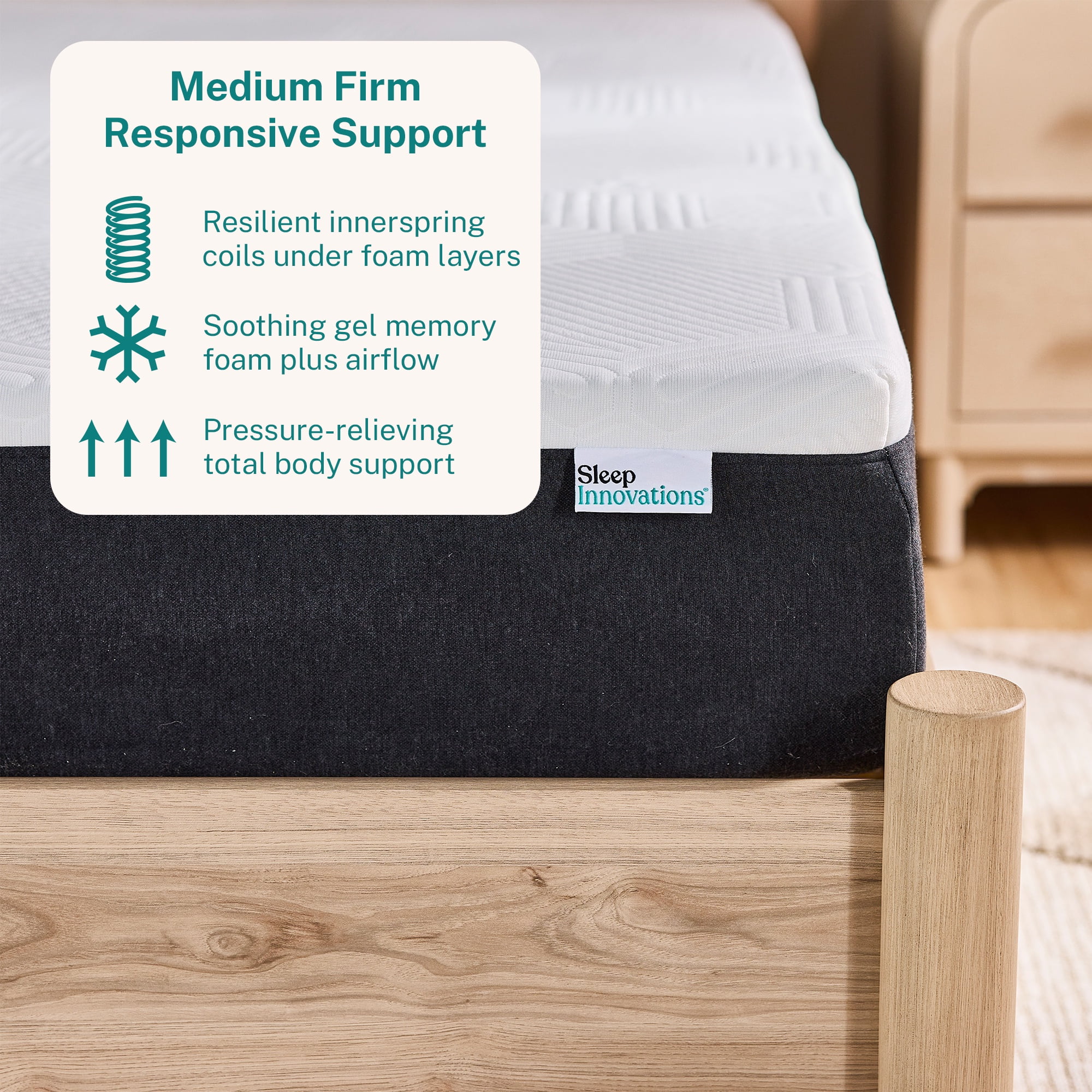 Sleep Innovations 10 inch Carson Hybrid Mattress, King