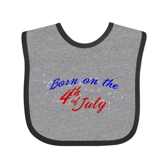 Inktastic Born on the 4th of July Boys or Girls Baby Bib