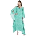 thumbnail image 4 of Moomaya Boat Neck Caftan Rayon Cover Up Printed Cold Shoulder Kaftan Maxi Dress, 4 of 6