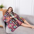 thumbnail image 5 of Oversized Wearable Blanket Hoodie,Ethnic Figure and Pattern Sherpa Blanket Hoodie with Super Pockets,Super Warm Fuzzy Pullover for Women & Men, 5 of 6