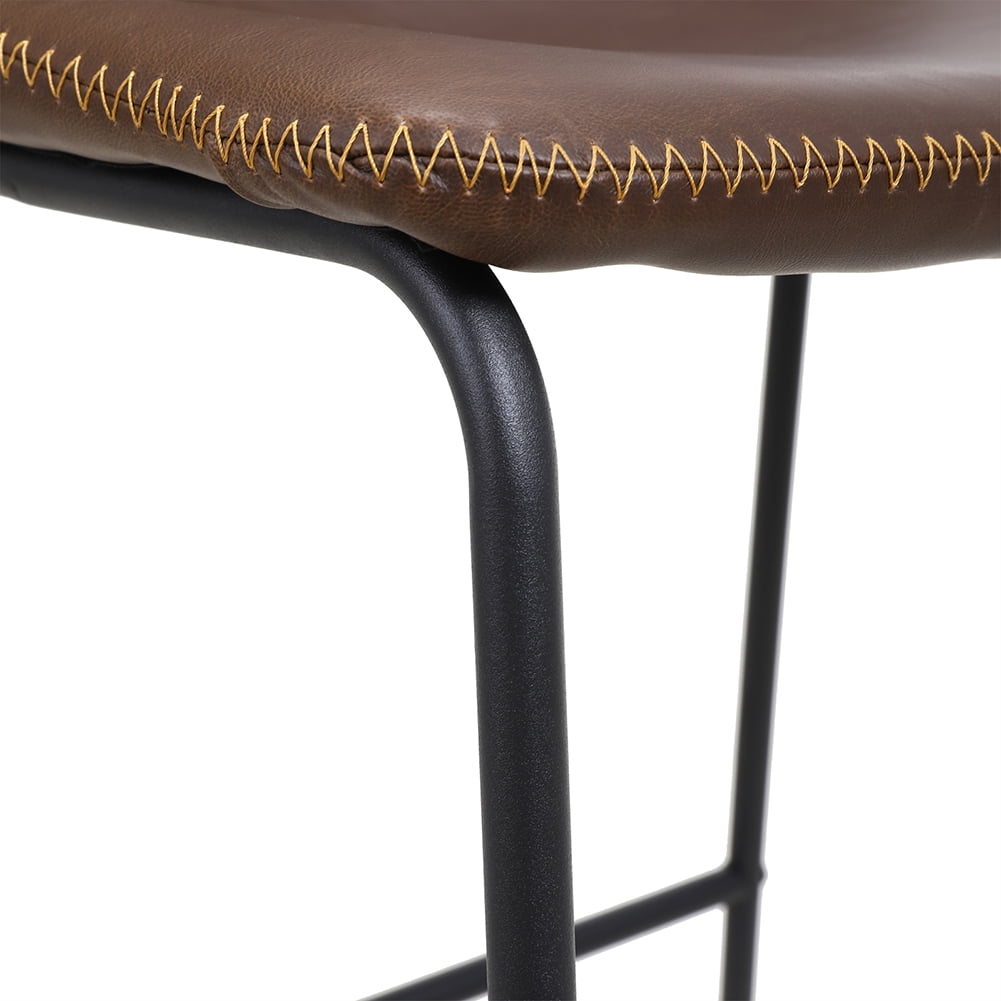 Lowestbest Retro High Stool, Bar Stool with Backrest for Restaurant Office, Dark Brown