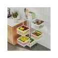 thumbnail image 5 of 5-Tier Rolling Storage Cart - No Assembly Carbon Steel Utility Cart With Locking Wheels - Kitchen Pantry Organizer For Fruits, Vegetables & Snacks (White, 24" Tall), 5 of 6