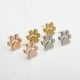 thumbnail image 2 of EeaseMX Preciosos pendientes de botón para mujer con forma de huella de perro, de latón galvanizado, joyería de botón (plata), 2 of 7