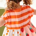 thumbnail image 4 of Vestidos de manga corta con estampado de fresas y dibujos animados para niñas pequeñas, 4 of 8