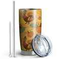 thumbnail image 2 of 20oz Tumblers Happy Thanksgiving Turkey Fall Leaves Pumpkin Stainless Steel Vacuum Insulated Double Wall Travel Tumbler Cups Mug with Lid and Straw,Cleaning Brush for Cold & Hot Drinks, 2 of 7