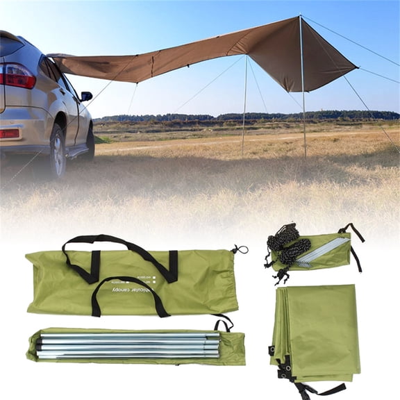New Army Green Car Shelter Shade Roof Top Tent Awning Rooftop Rain Canopy Universal