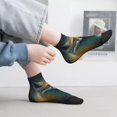 thumbnail image 2 of Fuzoiu Vintage Pattern Fox Print Adult Socks, Crew Moisture-wicking Socks, Unisex Cushion Crew Socks,Casual Sports Ankle Socks, 2 of 7
