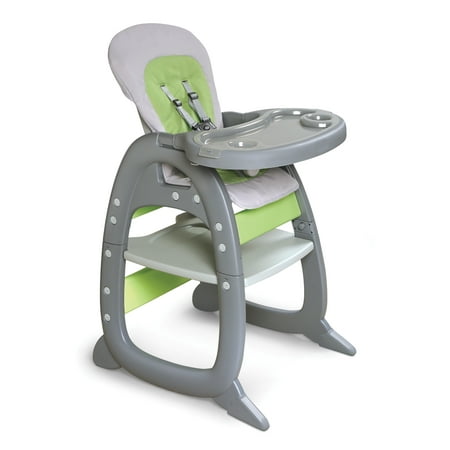 Badger Basket Envee II Baby High Chair with Playtable Conversion, Gray and