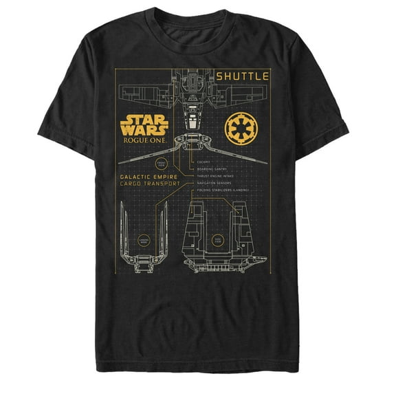 Men's Star Wars Rogue One Galactic Empire Cargo Transport  Graphic Tee Black 2X Large