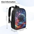thumbnail image 2 of Uemuo Outer Space Floating Numbers And Letters Printed Durable 17-inch Student Backpack - Lightweight, Waterproof, Adjustable Straps, Ideal for School, Work, Travel, 2 of 5