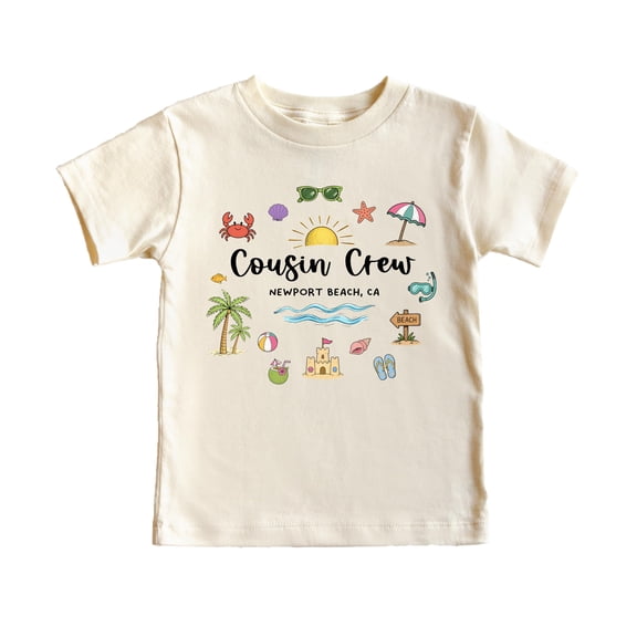 Cousin Crew Newport Beach CA Shirt Matching Family Vacation Beach Trip T Shirt for Kids Women Men Natural Shirt 18 Months