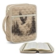 thumbnail image 2 of Xixirimido Bible Cover Case Large Quilted Bible Carrying Case with Handles, Bible Study Supplies & Accessories Christian Gifts for Church, Eagle Forest Wilderness, 2 of 7
