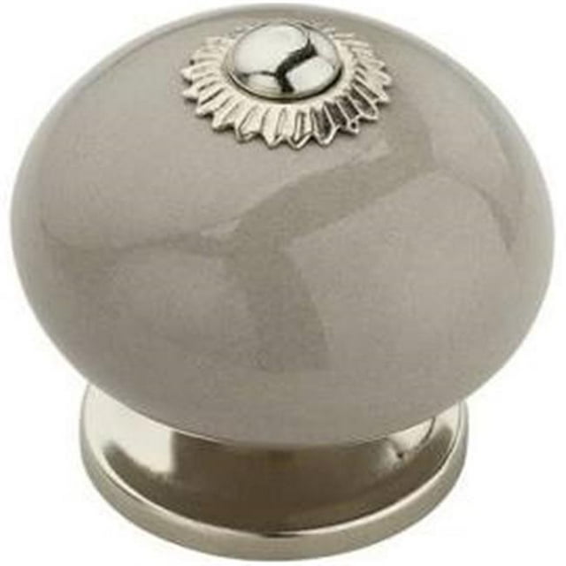Mascot Hardware CK330 Bouton d'Armoire Rond Grisé 1,6 Po - Gris&44; Pack de 5