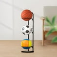 thumbnail image 2 of Langgg 3 Tiers Ball Rack Vertical Ball Storage Basketball Storage Shelf for Kids, 2 of 9