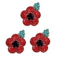 thumbnail image 4 of 5pcs Poppy Badges Pin Brooch Crystal Enamel Badge 2020 Red Poppy Branch, 4 of 8