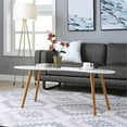 thumbnail image 1 of Convenience Concepts Oslo Table Basse en Forme de Grain, Fini Bois Blanc Lustré, 1 of 7