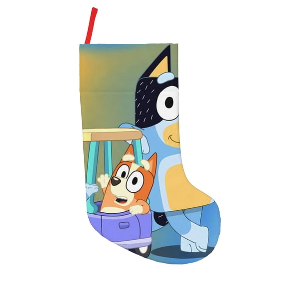 Defioc Bluey for Christmas Stockings 18" Personalized Holiday Stocking for Family, Farmhouse Decor, Xmas Tree Decoration, 1 Pack