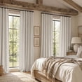 thumbnail image 3 of Half Price Drapes Parchment Cream Faux Linen Room Darkening Curtains for Bedroom(1 Panel),50W X 84L, 3 of 10