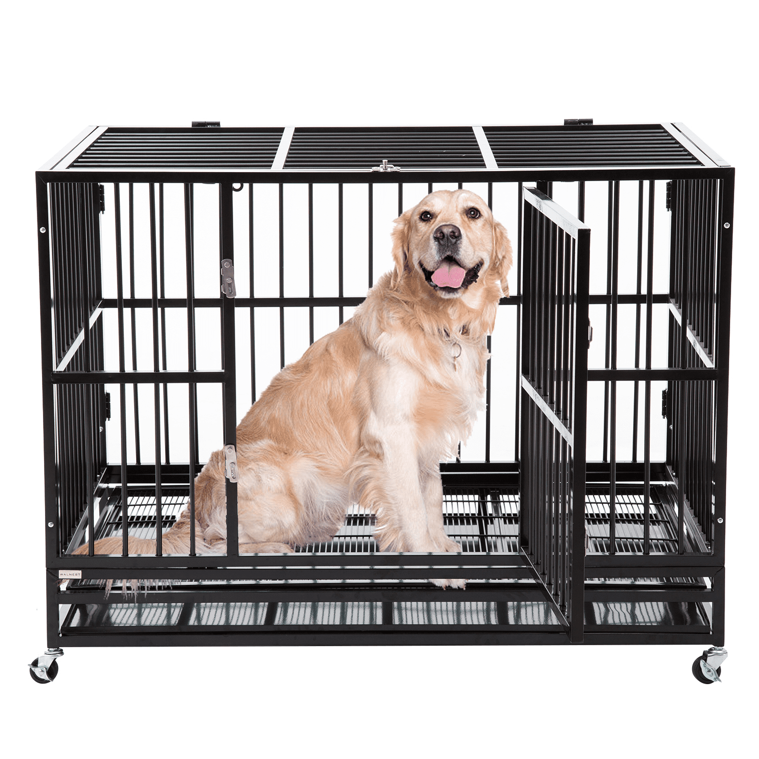 walnest-heavy-duty-dog-cage-crate-kennel-metal-pet-playpen-48-large