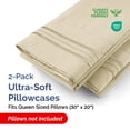 thumbnail image 3 of CGK Linens Ultra Soft & Comfy Pillowcases Set of 2 - Queen / Standard Size Hotel Quality Breathable 2-Piece Pillow Covers, Cream, 3 of 7
