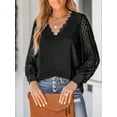 thumbnail image 4 of Cupshe Women's Top Scalloped Lace V-Neck Cutout Blouse, 4 of 5