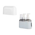 thumbnail image 1 of Botellas de viaje para artículos de tocador, contenedor de artículos de tocador reutilizable vacío, rellenable para champú, gel de baño, cosméticos, 3 piezas azul, 1 of 10