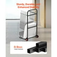 thumbnail image 3 of KFFKFF Folding Chair Rack, 100 lbs Capacity, Durable Chair Cart for Storing 10 Chairs, Versatile Metal Chair Storage Dolly with Rubber Wheels, Push-Style Chair Organizer, Matte Black, 3 of 9