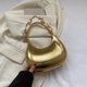 thumbnail image 4 of Bolso de hombro de moda Bolso de mensajero femenino de media luna de cuero de PU (Oro), 4 of 6