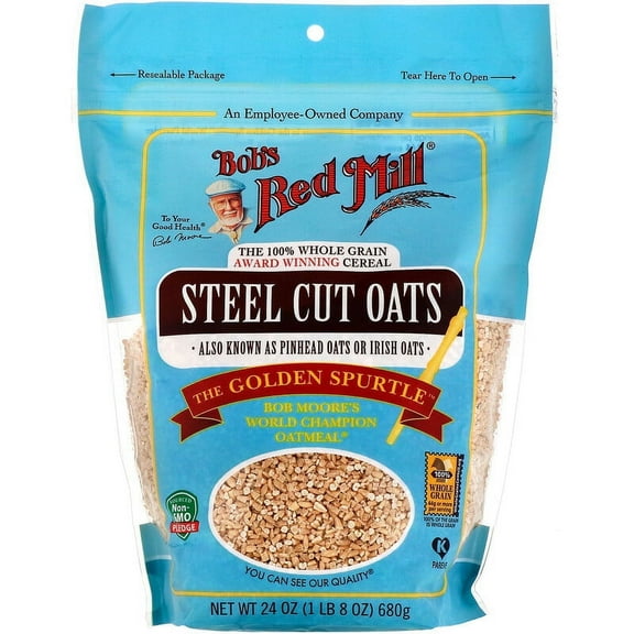 Bob's Red Mill, Steel Cut Oats, Whole Grain, 24 oz Pack of 2