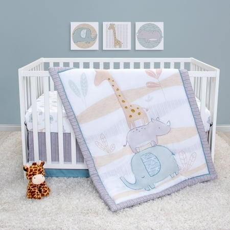 UPC: 0846216022623 | Sammy &Lou Safari Babies 4 Piece Crib Bedding Set  Infant  Multi-Color  Safari Characters