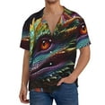thumbnail image 3 of Fotbe Colorful Dragon Head Profile print Short Sleeve Button Down Shirts for Men Casual Summer Beach Wrinkle Free Shirt-3X-Large, 3 of 7