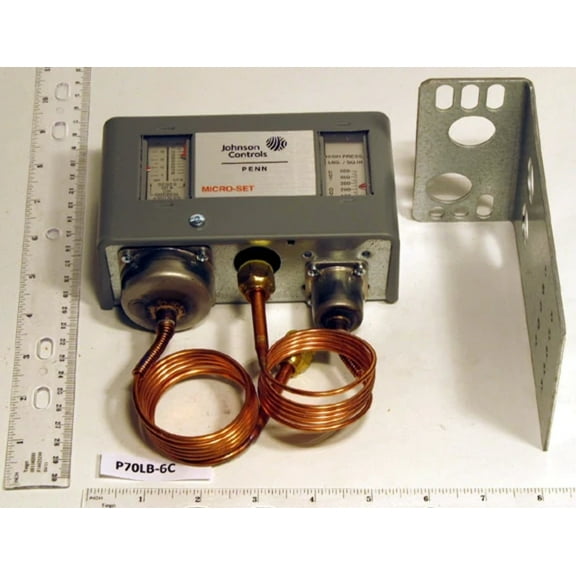 New Johnson Controls P70LB-6C - Spdt Dual Pressure Control Ls 12 /80 Hs 100/425 Thermostats