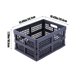 thumbnail image 3 of Plastic Folding Storage Basket | Ventilated Mesh Design | Multipurpose Organizer for Snacks, Stationery, Cosmetics, Fruit | Durable & Stackable | 13.78x10.43x7.28 in | 1-Pack | White or Gray, 3 of 6