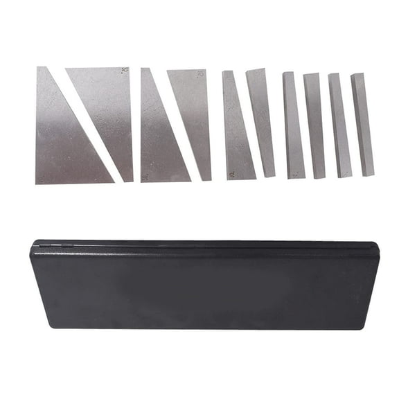 EPOTOOR 10Pcs Angle Gauge Block Set, Precision Steel Gauge Block Machinist Tool 1 to 30 Degree with Box