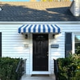 thumbnail image 2 of Awntech 5.38 Ft New Yorker Fixed Awning Canopy with Rigid Valance (64.5in x 16in x 30in), Bright Blue/White Stripe, 2 of 5